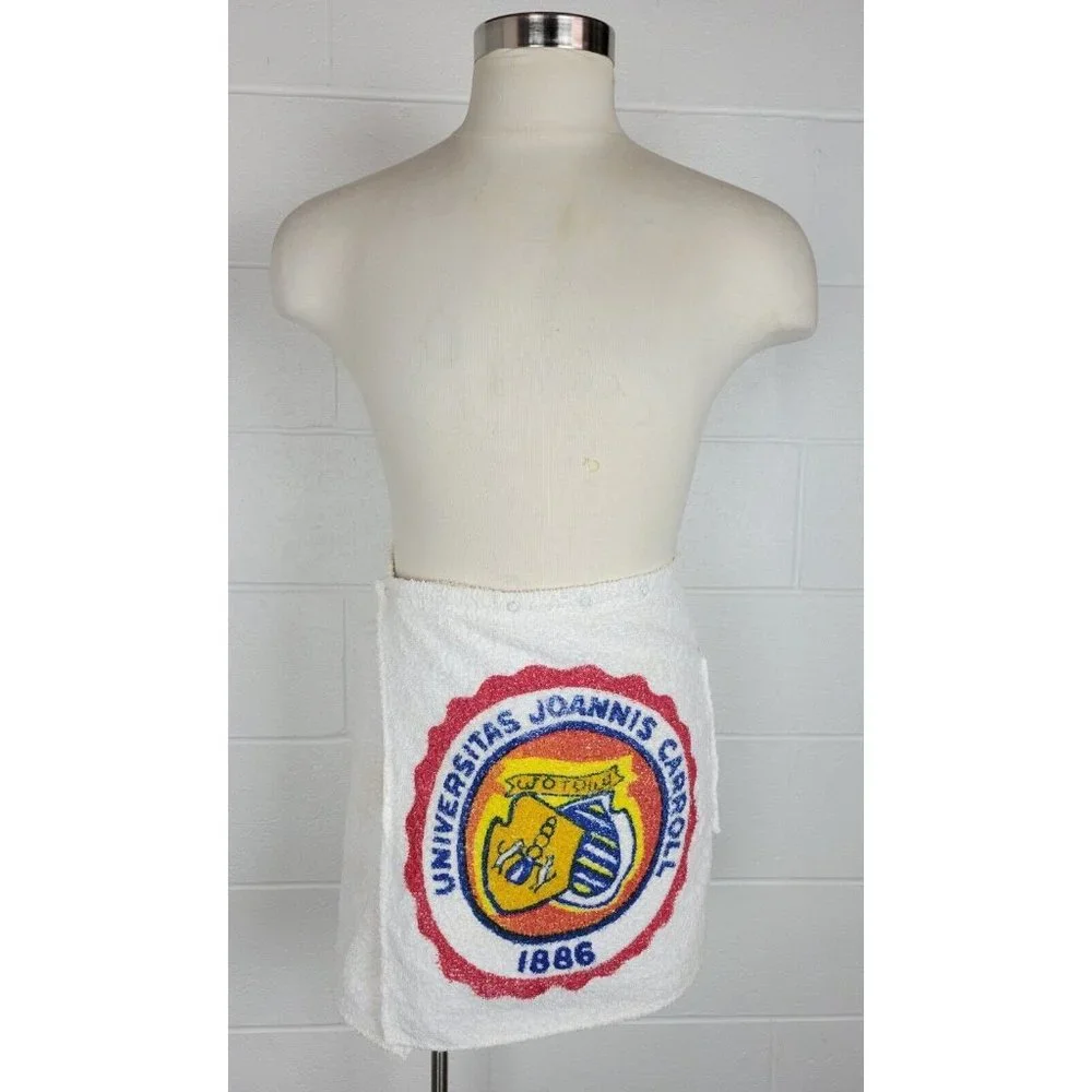 Vtg 1940s 1950s John Carroll University Santa Anita Cotton‎ Terry Towel Wrap M